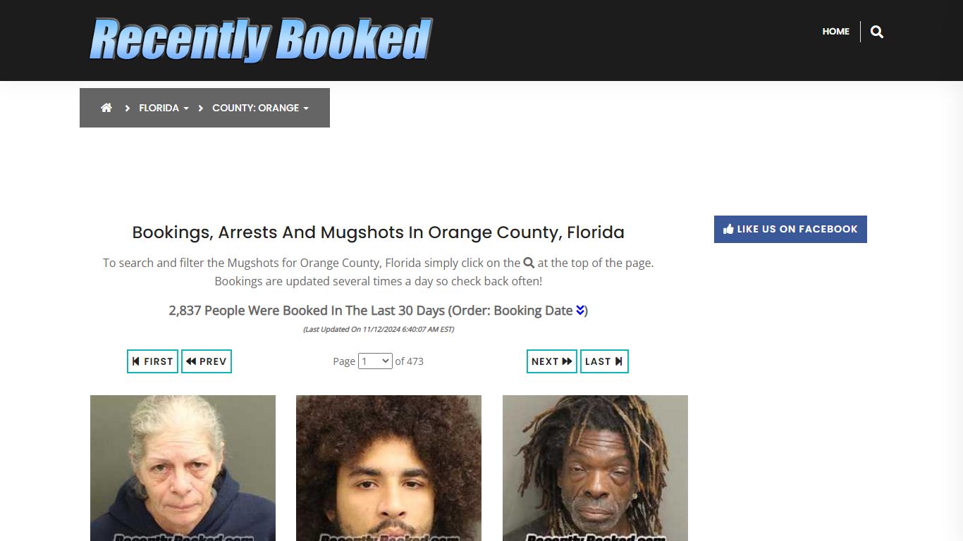 Bookings, Arrests and Mugshots in Orange County, Florida - Recently Booked